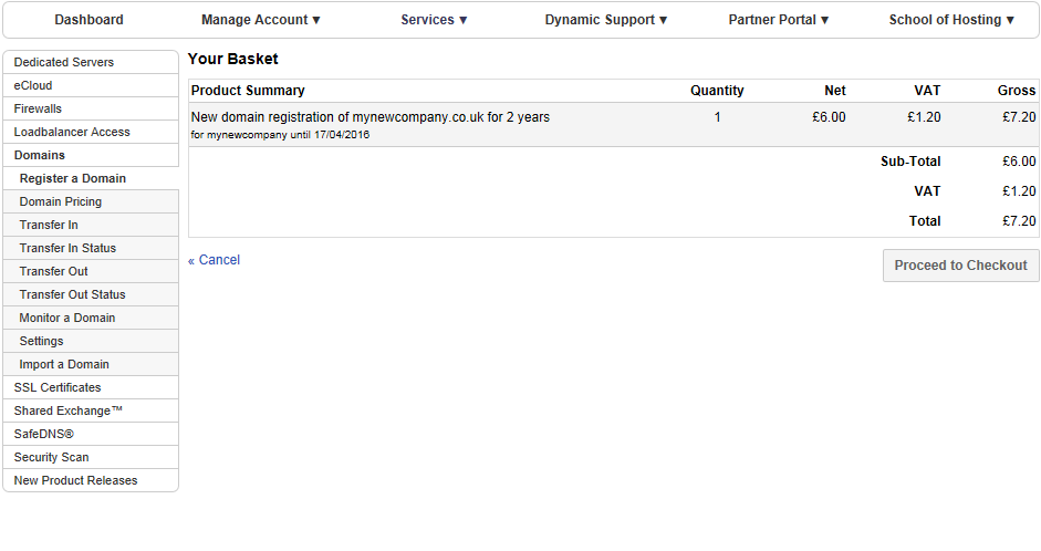 Domain registration page 6